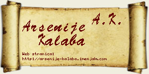 Arsenije Kalaba vizit kartica